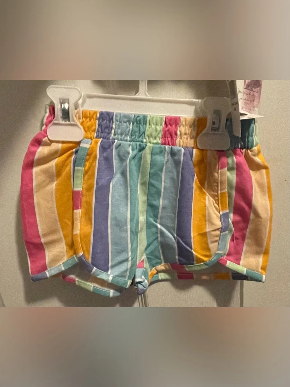 Jessica Simpson Girls 24M Rainbow Stripe Ruffle Top & Shorts Set NWT